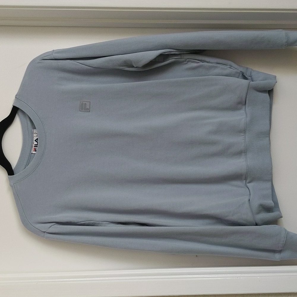 Fila crewneck sweatshirt with pockets, light blue, size medium